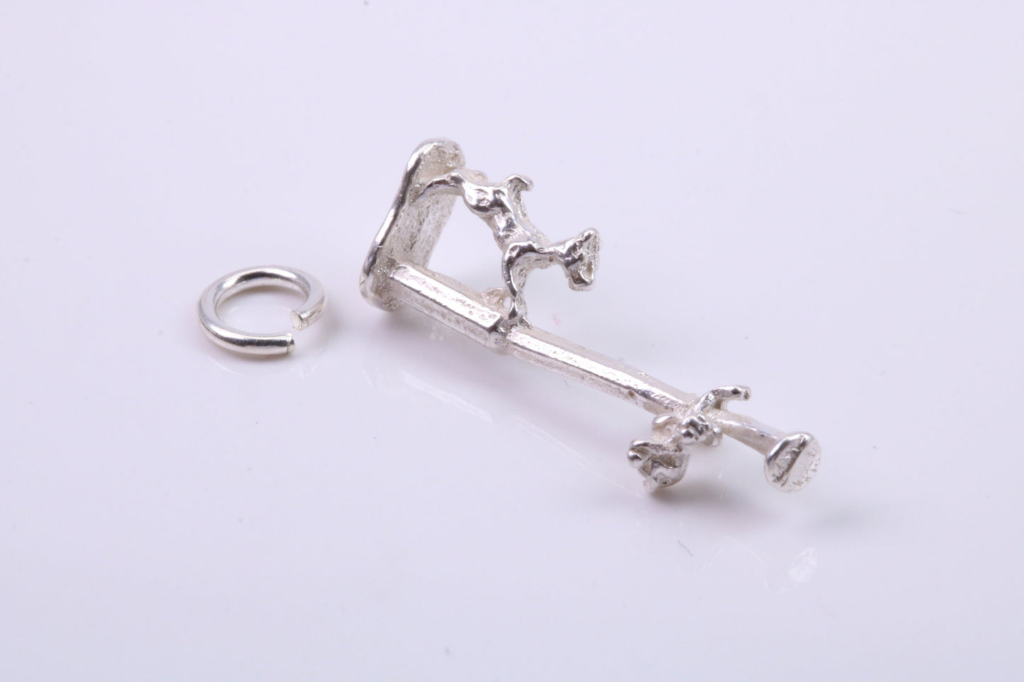Dog Chasing Cat Charm, Traditional Charm, Made from Solid 925 Grade Sterling Silver, Complete with Attachment Link