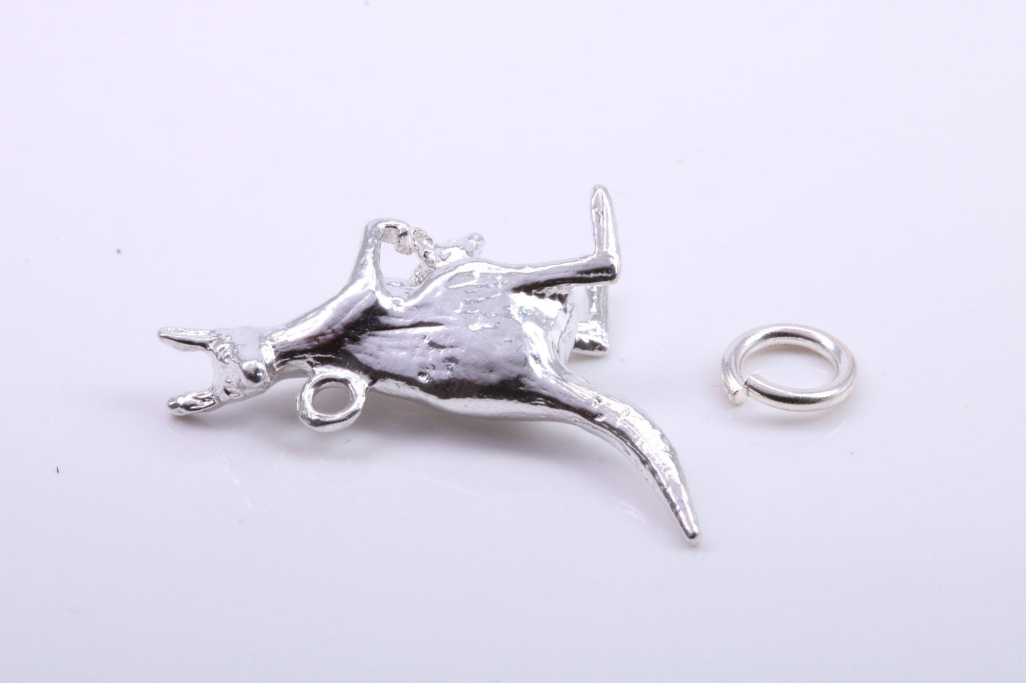 Kangaroo Charm, Traditional Charm, Made from Solid 925 Grade Sterling Silver, Complete with Attachment Link