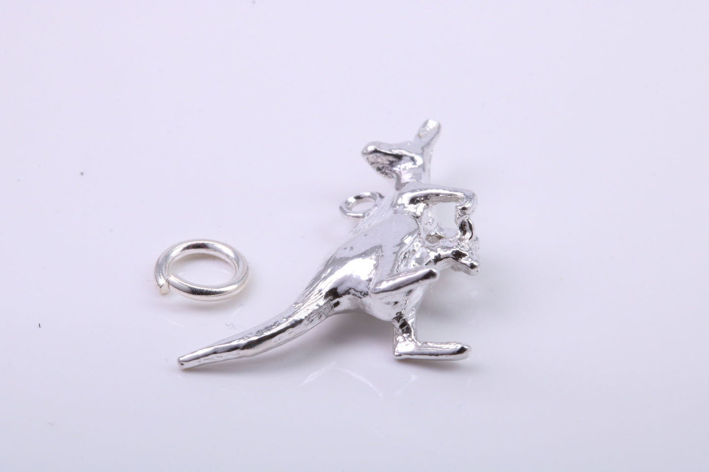 Kangaroo Charm, Traditional Charm, Made from Solid 925 Grade Sterling Silver, Complete with Attachment Link