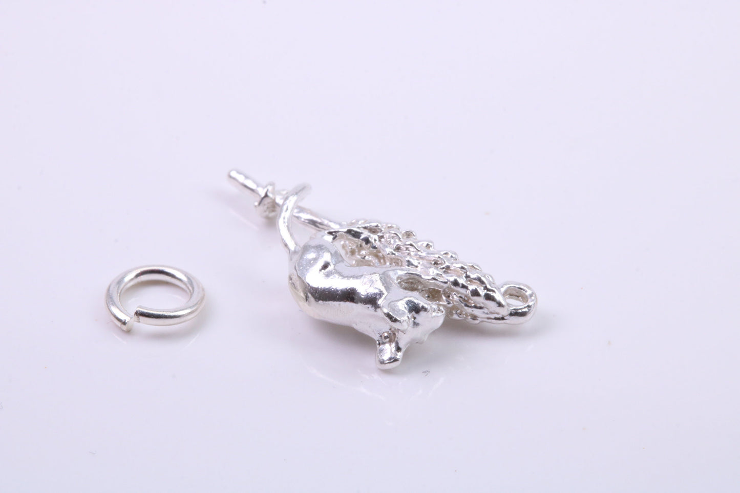 Corn Mouse Charm, Traditional Charm, Made from Solid 925 Grade Sterling Silver, Complete with Attachment Link