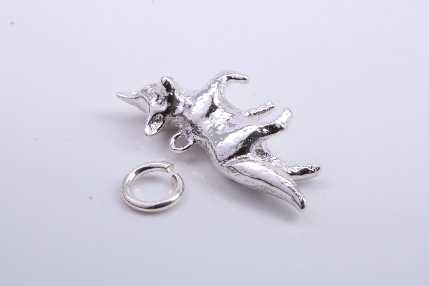 Fox Charm, Traditional Charm, Made from Solid 925 Grade Sterling Silver, Complete with Attachment Link