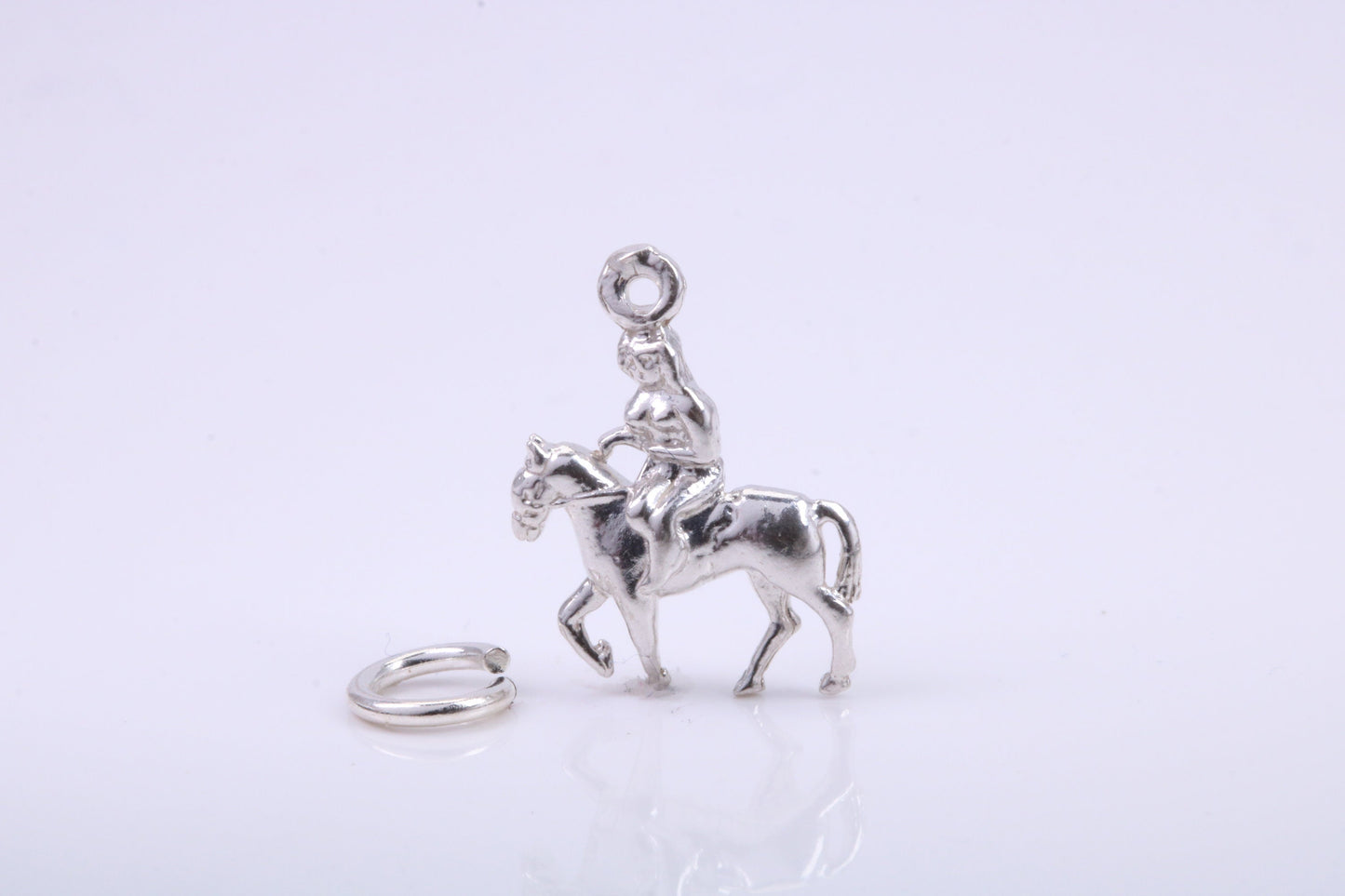 Lady Godiva Charm, Traditional Charm, Made from Solid 925 Grade Sterling Silver, Complete with Attachment Link