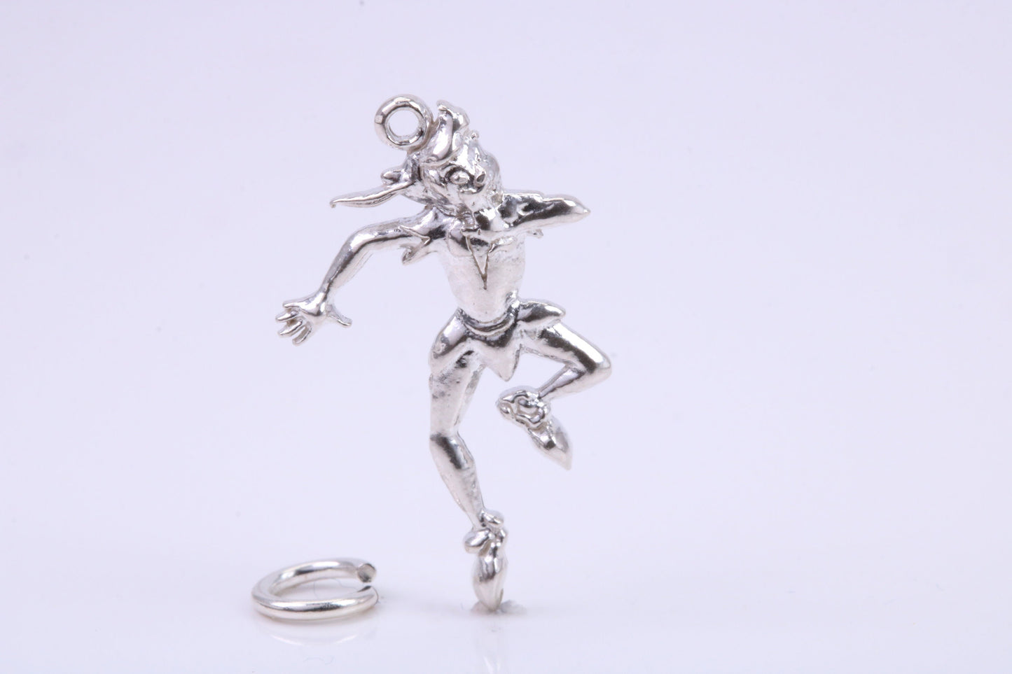 Court Jester Charm, Traditional Charm, Made from Solid 925 Grade Sterling Silver, Complete with Attachment Link