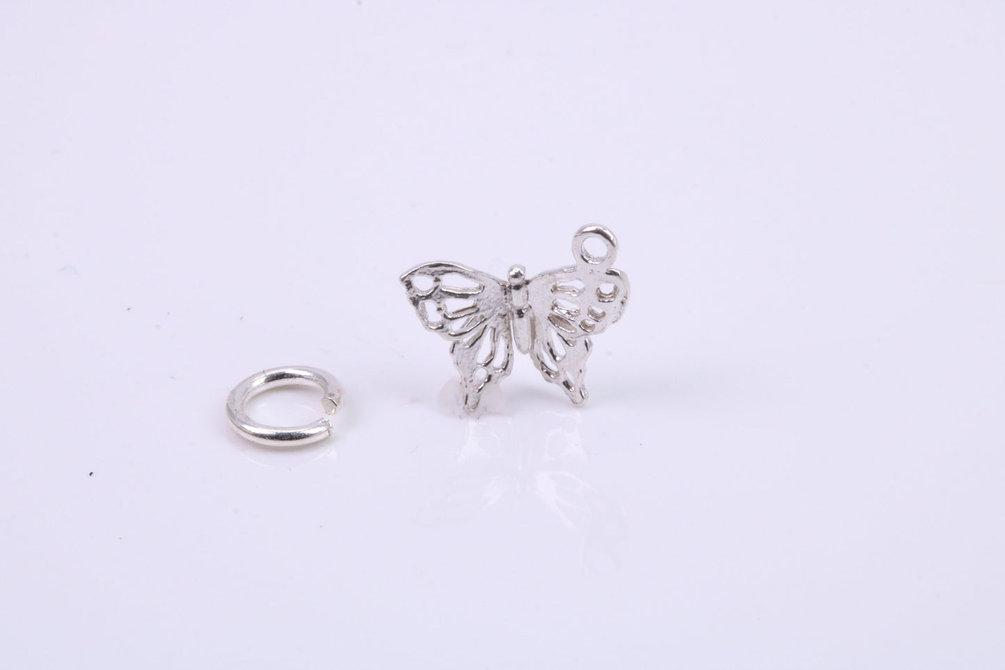 Butterfly Charm, Traditional Charm, Made from Solid 925 Grade Sterling Silver, Complete with Attachment Link