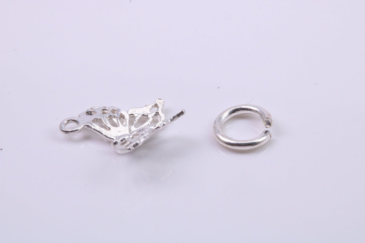 Butterfly Charm, Traditional Charm, Made from Solid 925 Grade Sterling Silver, Complete with Attachment Link