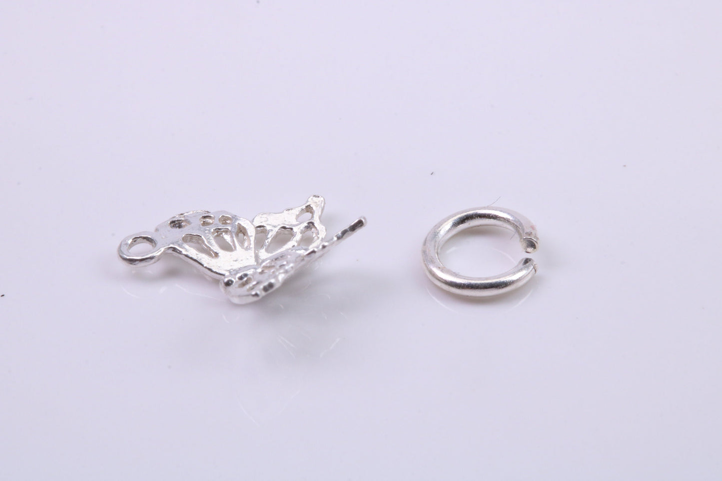 Butterfly Charm, Traditional Charm, Made from Solid 925 Grade Sterling Silver, Complete with Attachment Link
