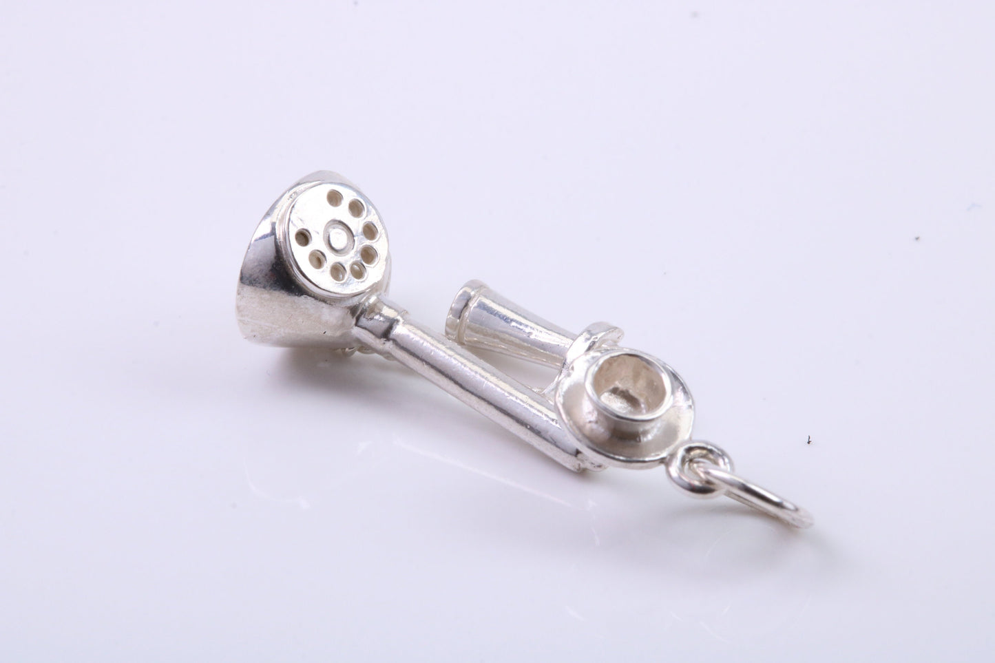 Vintage Phone Charm, Traditional Charm, Made from Solid 925 Grade Sterling Silver, Complete with Attachment Link