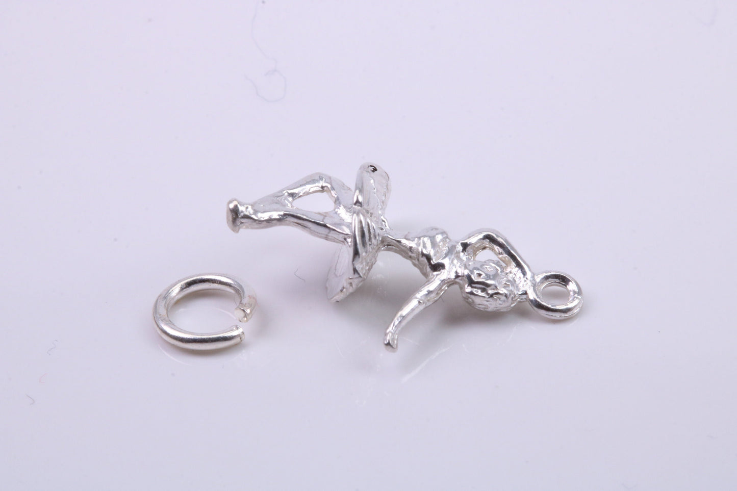 Ballerina Charm, Traditional Charm, Made from Solid 925 Grade Sterling Silver, Complete with Attachment Link