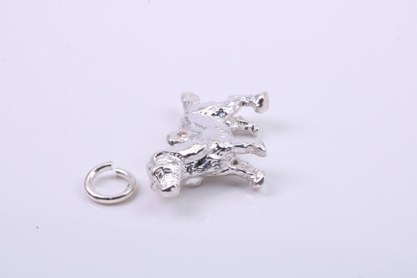 Pointer Dog Charm, Traditional Charm, Made from Solid 925 Grade Sterling Silver, Complete with Attachment Link