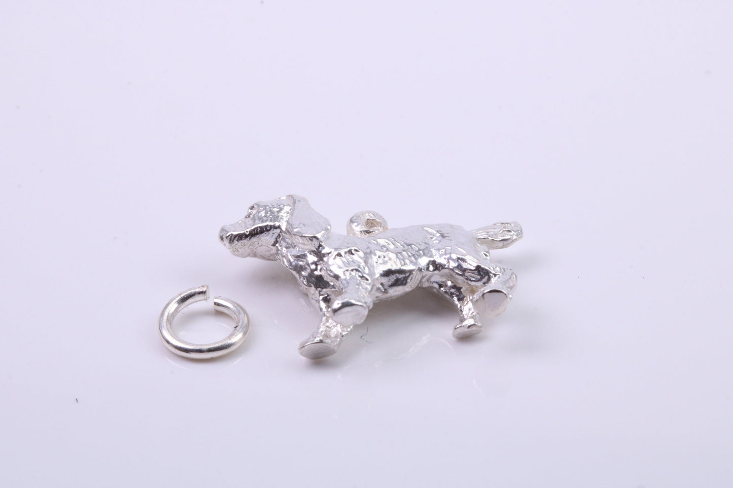 Pointer Dog Charm, Traditional Charm, Made from Solid 925 Grade Sterling Silver, Complete with Attachment Link