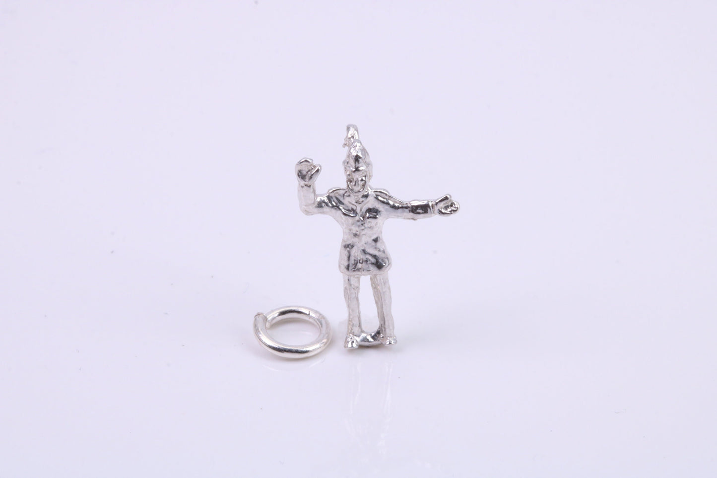 Traffic Officer Charm, Traditional Charm, Made from Solid 925 Grade Sterling Silver, Complete with Attachment Link