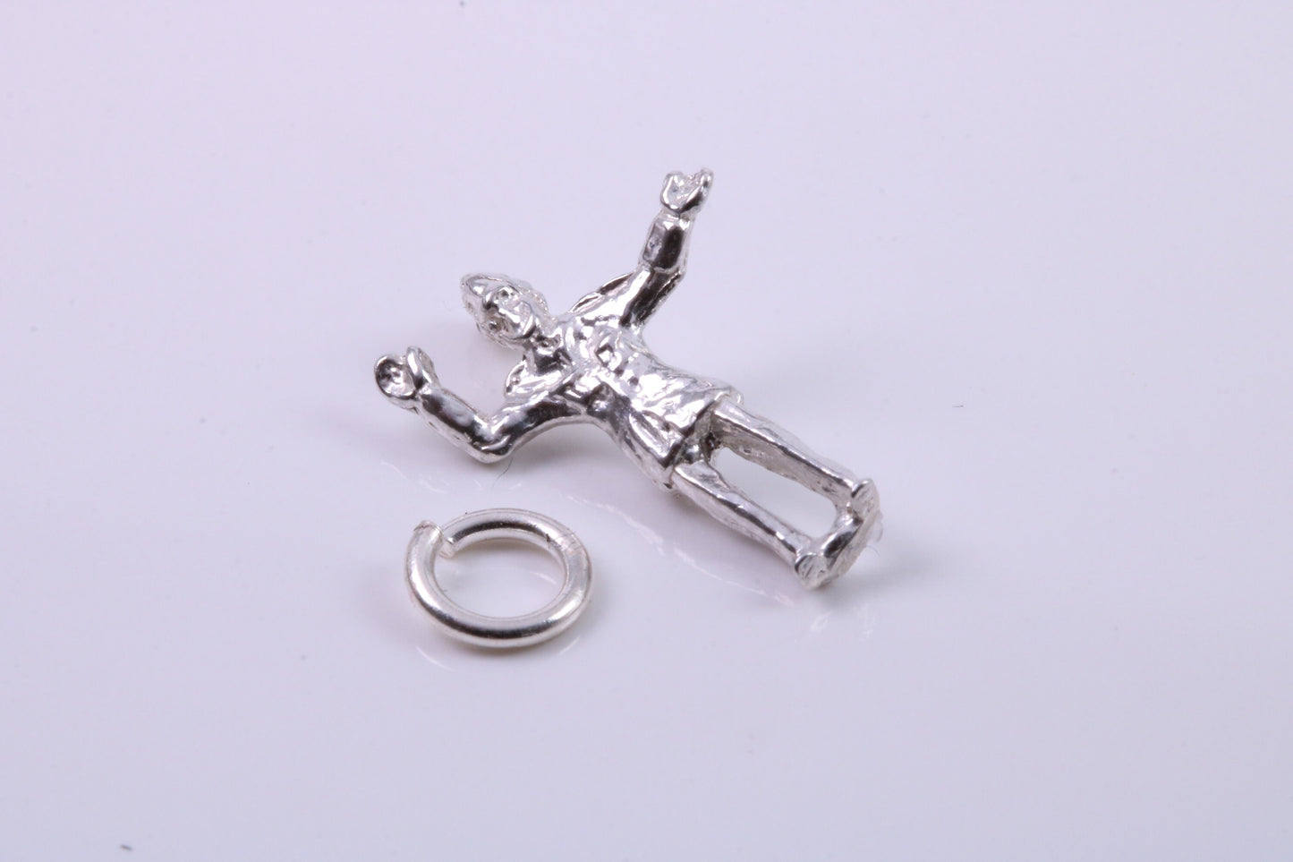 Traffic Officer Charm, Traditional Charm, Made from Solid 925 Grade Sterling Silver, Complete with Attachment Link