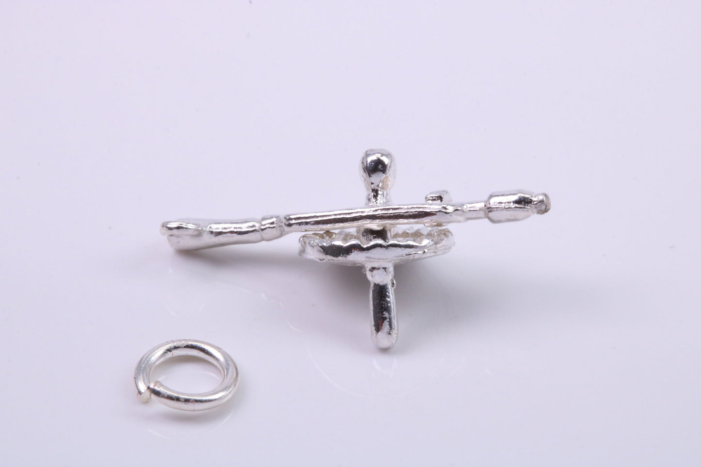 Hand Drill Charm, Traditional Charm, Made from Solid 925 Grade Sterling Silver, Complete with Attachment Link