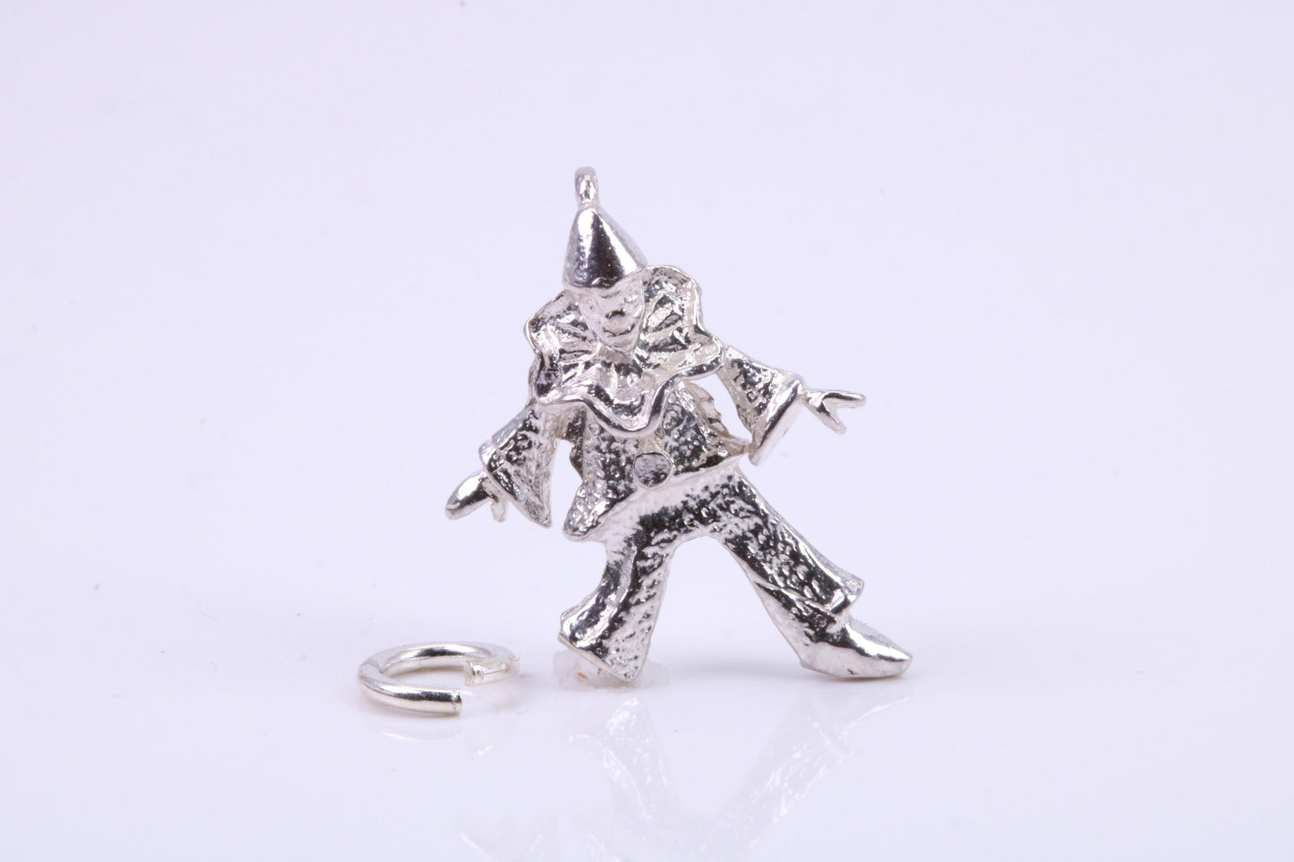 Jester Charm, Traditional Charm, Made from Solid 925 Grade Sterling Silver, Complete with Attachment Link