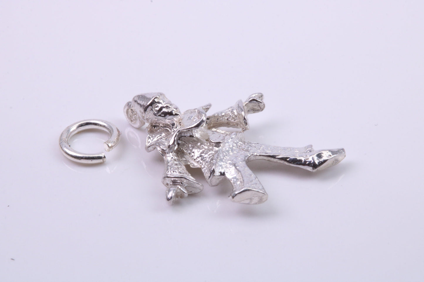 Jester Charm, Traditional Charm, Made from Solid 925 Grade Sterling Silver, Complete with Attachment Link