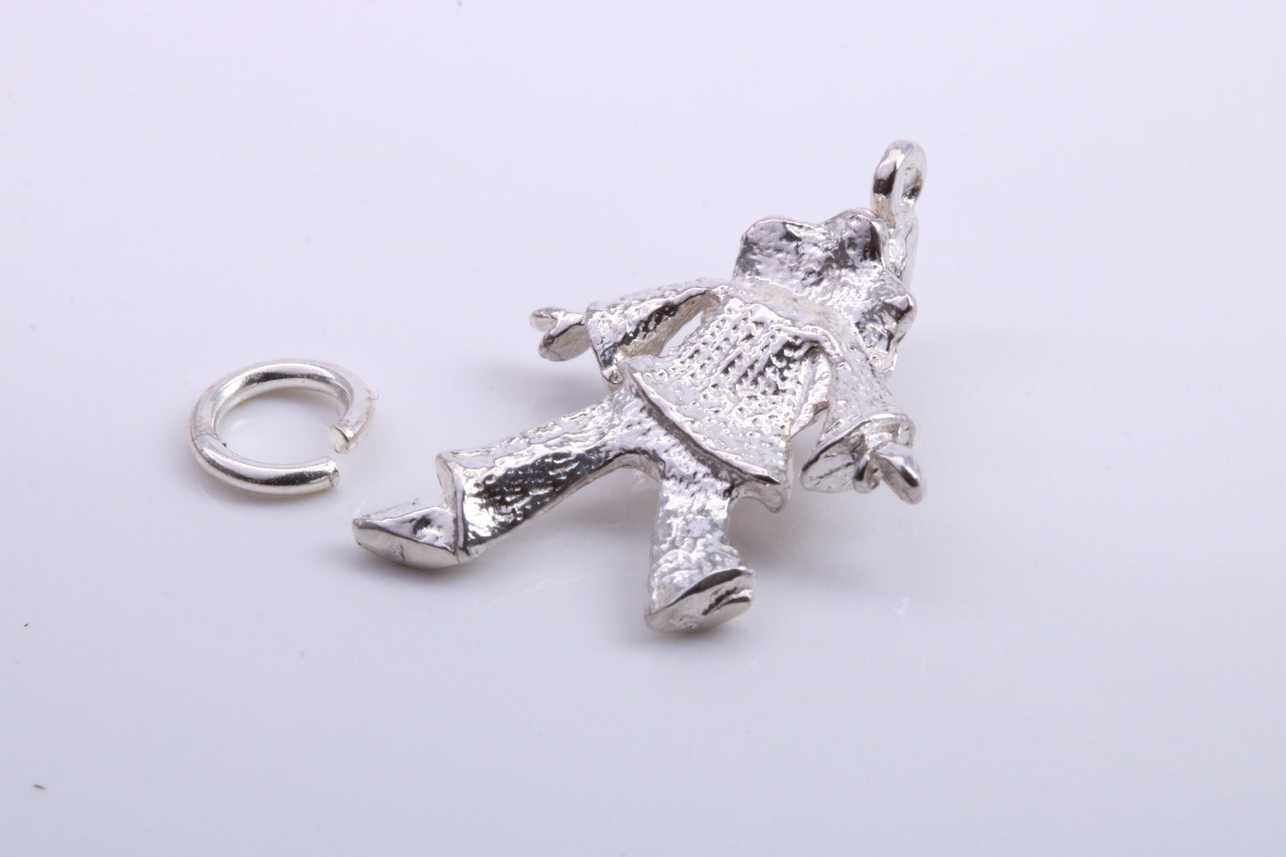 Jester Charm, Traditional Charm, Made from Solid 925 Grade Sterling Silver, Complete with Attachment Link