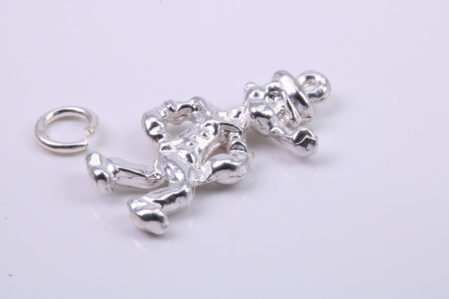 Popeye Charm, Traditional Charm, Made from Solid 925 Grade Sterling Silver, Complete with Attachment Link