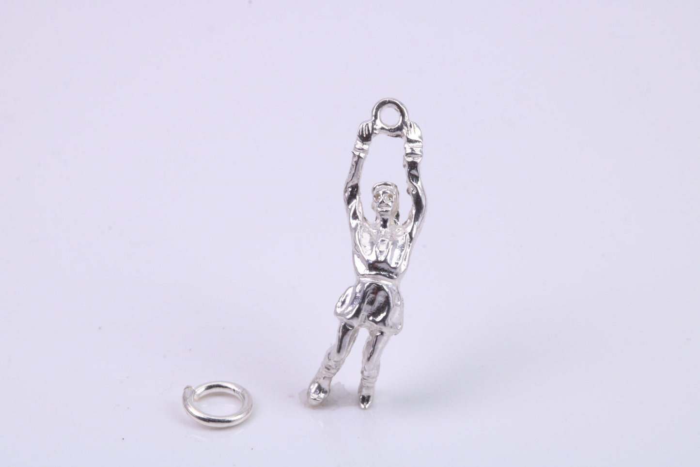 Volley Ball Player Charm, Traditional Charm, Made from Solid 925 Grade Sterling Silver, Complete with Attachment Link