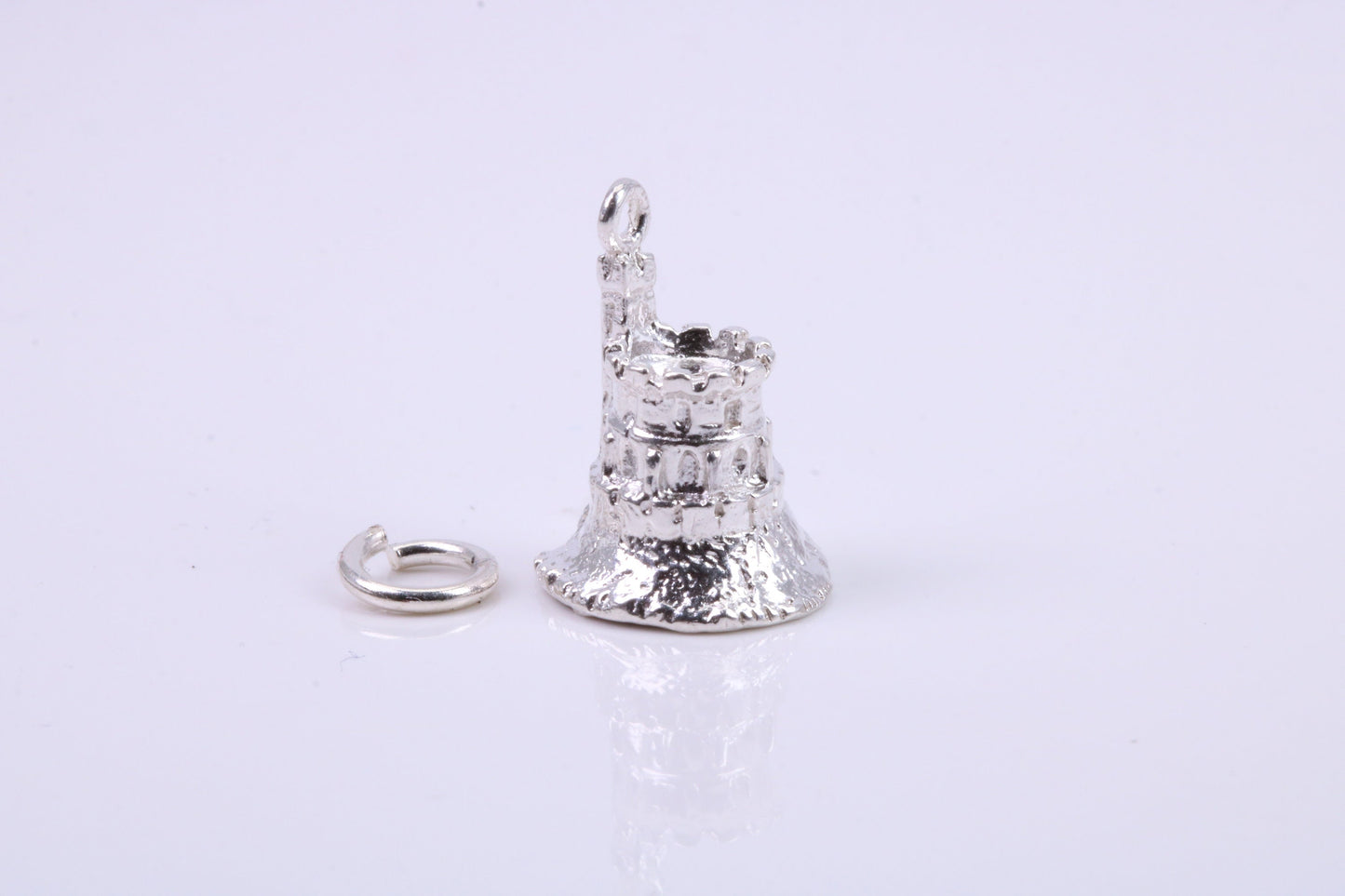 Moat Charm, Traditional Charm, Made from Solid 925 Grade Sterling Silver, Complete with Attachment Link
