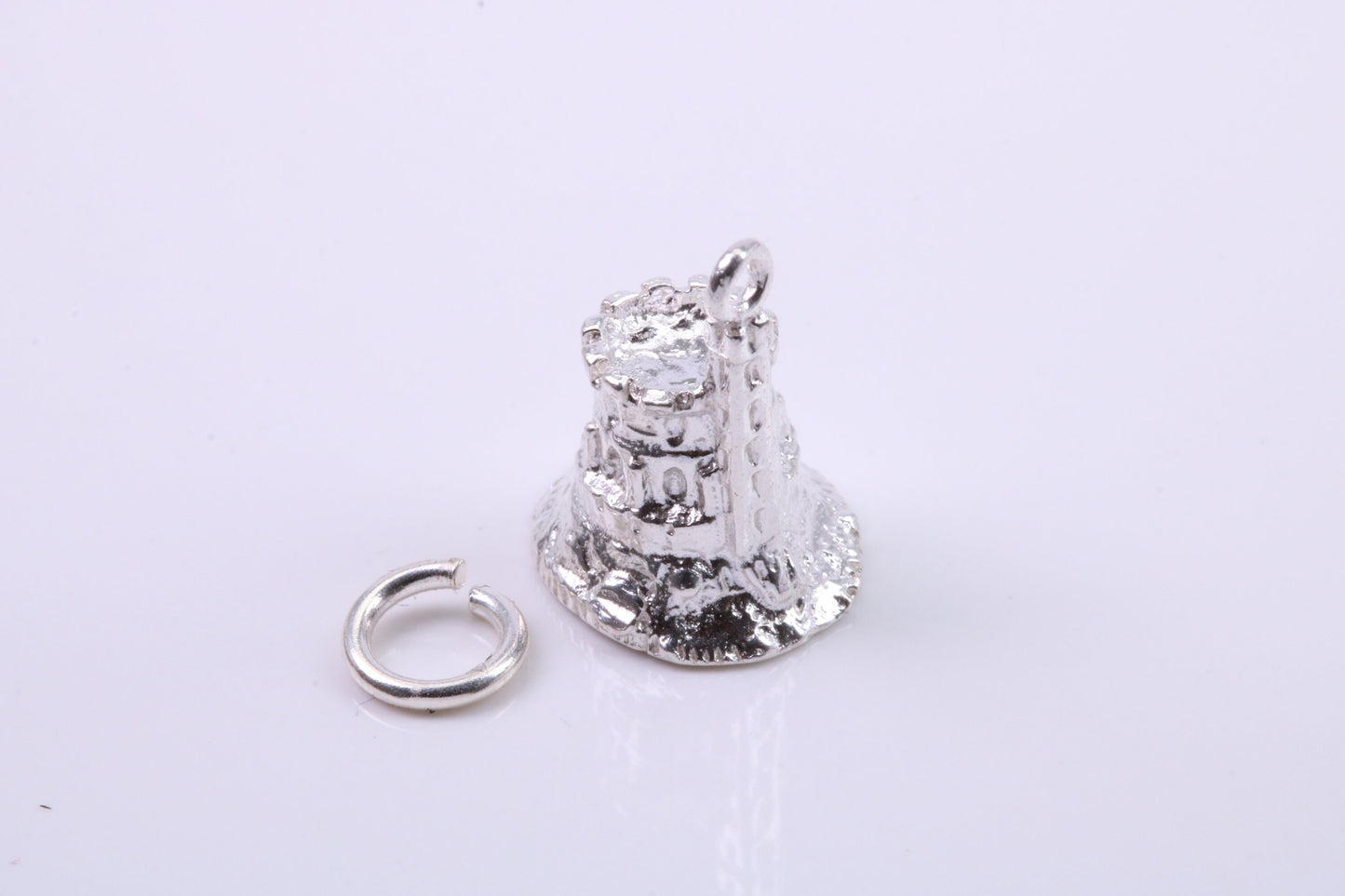 Moat Charm, Traditional Charm, Made from Solid 925 Grade Sterling Silver, Complete with Attachment Link
