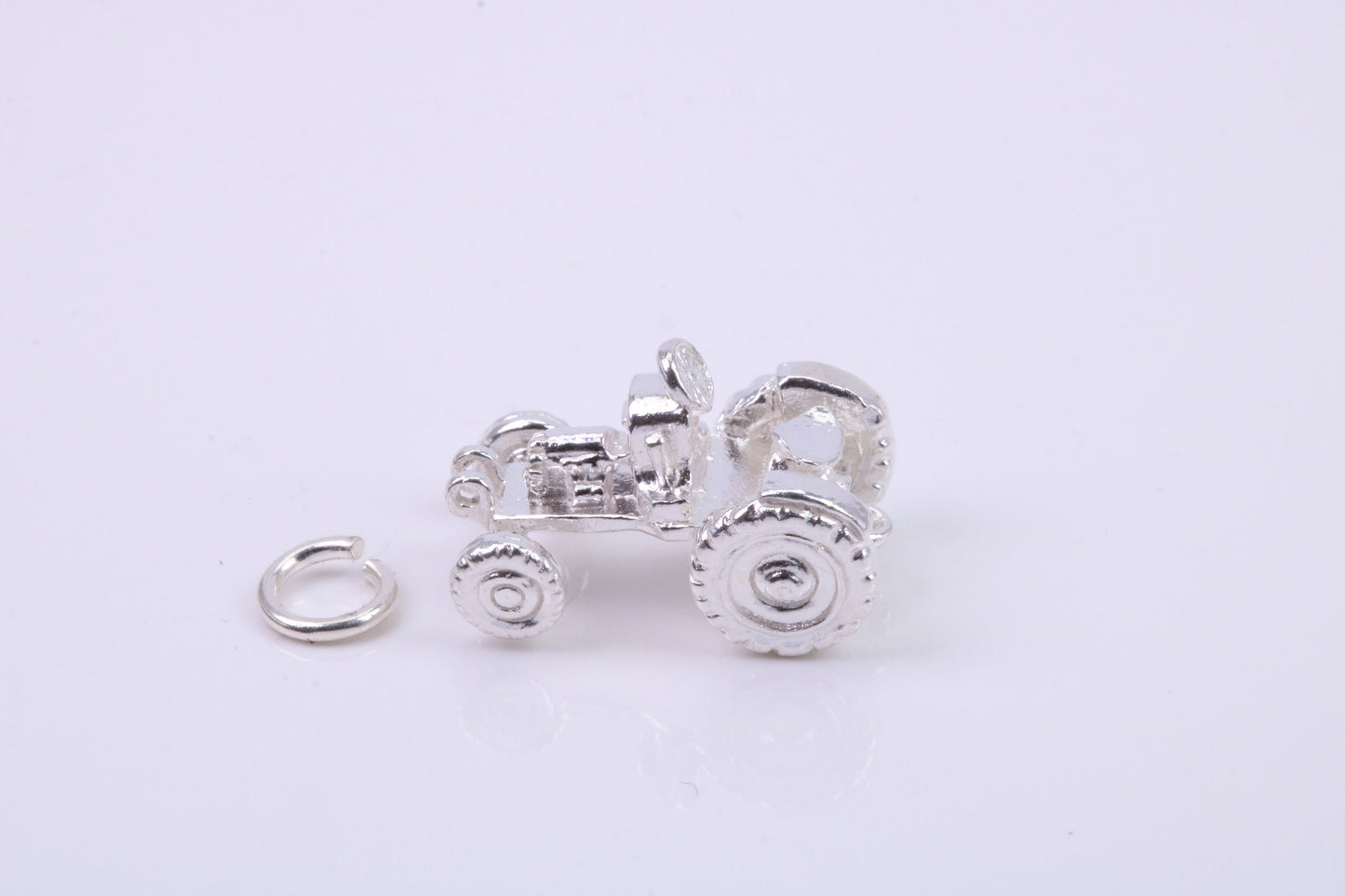 Farm Tractor Charm, Traditional Charm, Made from Solid 925 Grade Sterling Silver, Complete with Attachment Link