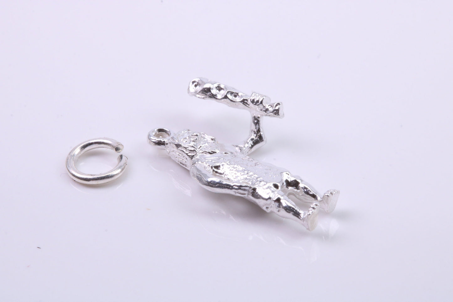 Caveman Charm, Traditional Charm, Made from Solid 925 Grade Sterling Silver, Complete with Attachment Link