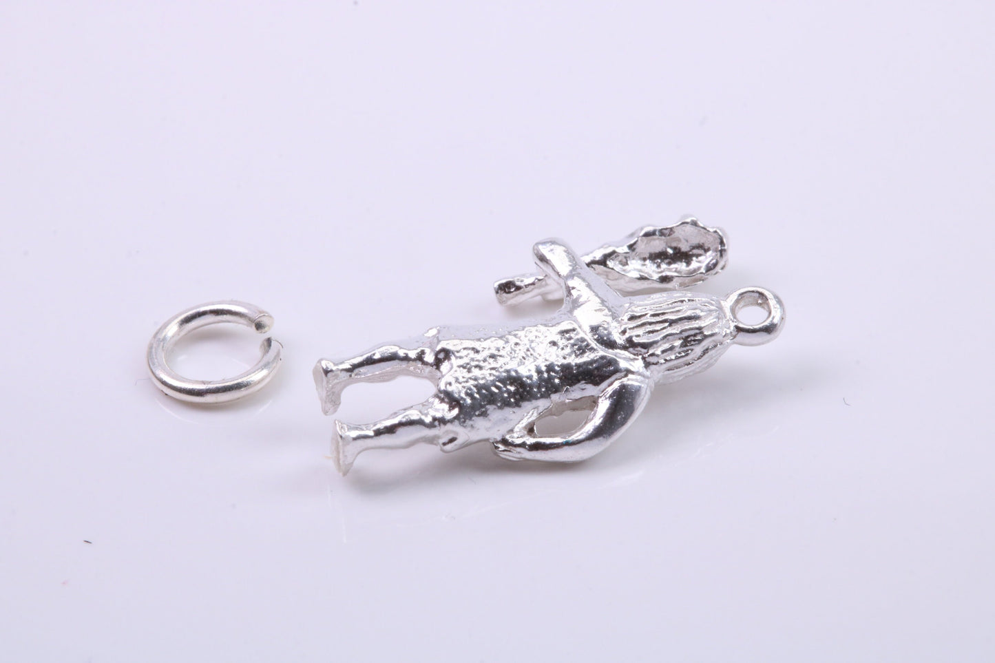 Caveman Charm, Traditional Charm, Made from Solid 925 Grade Sterling Silver, Complete with Attachment Link