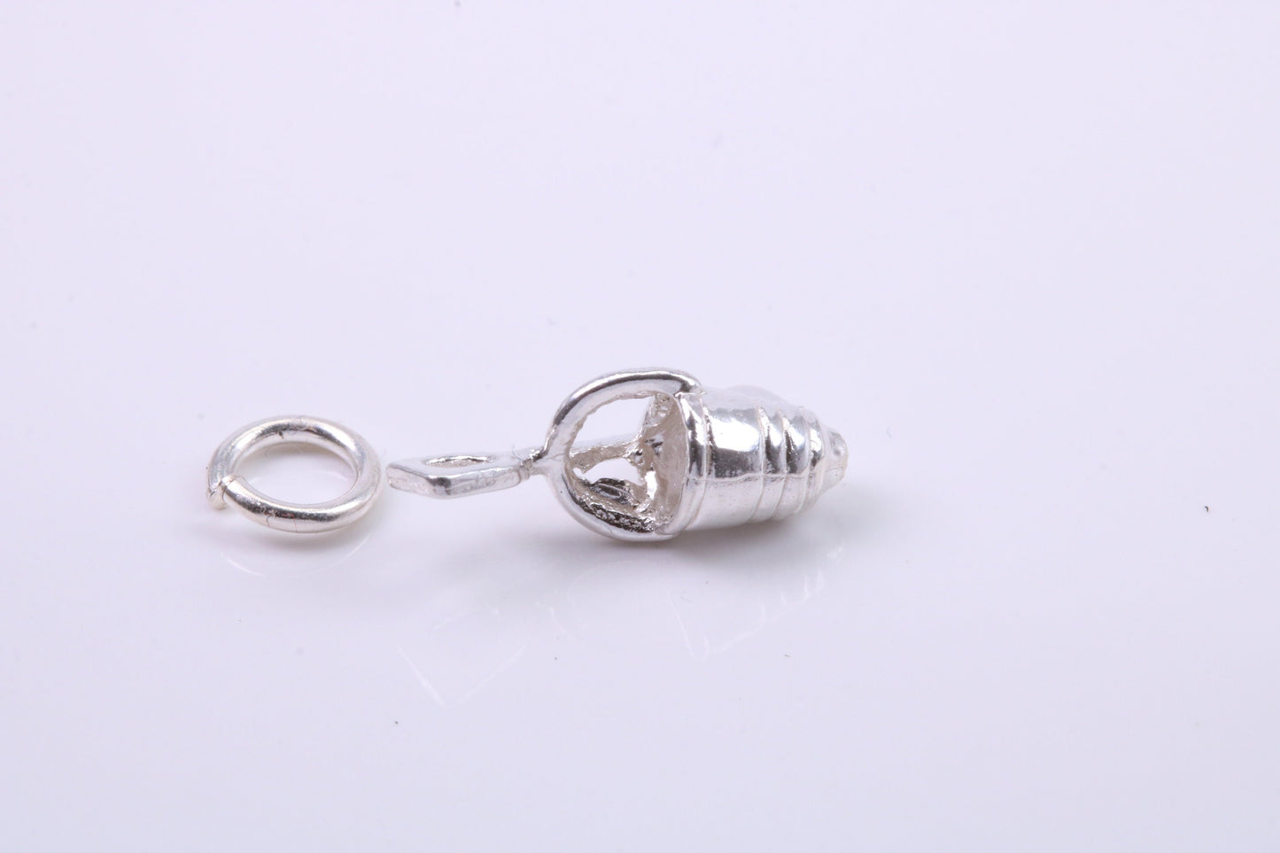 Bucket and Spade Charm, Traditional Charm, Made from Solid 925 Grade Sterling Silver, Complete with Attachment Link