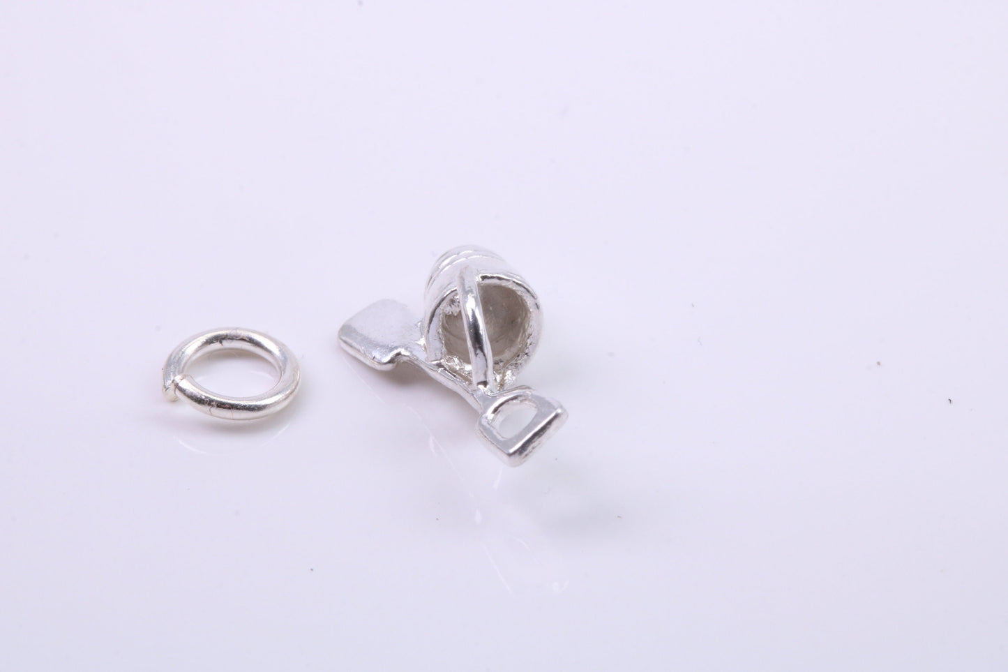 Bucket and Spade Charm, Traditional Charm, Made from Solid 925 Grade Sterling Silver, Complete with Attachment Link
