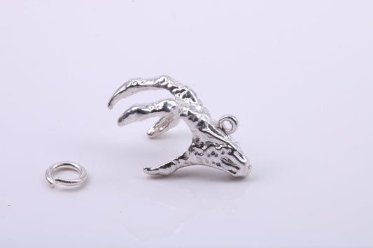 Claw Charm, Traditional Charm, Made from Solid 925 Grade Sterling Silver, Complete with Attachment Link