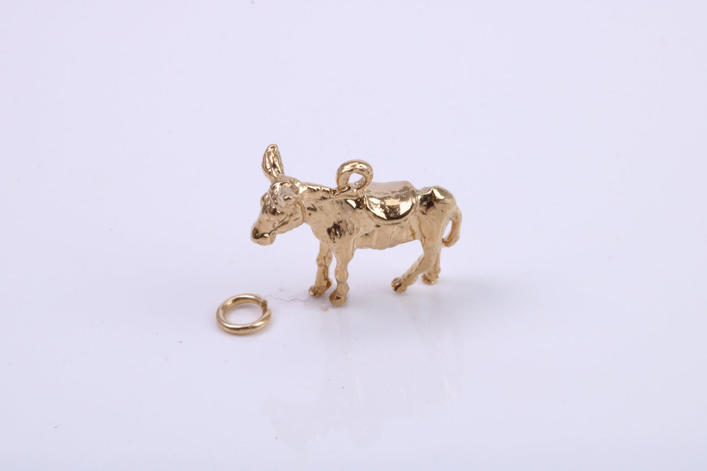 Farm Mule Charm, Traditional Charm, Made from Solid 9ct Yellow Gold, British Hallmarked, Complete with Attachment Link