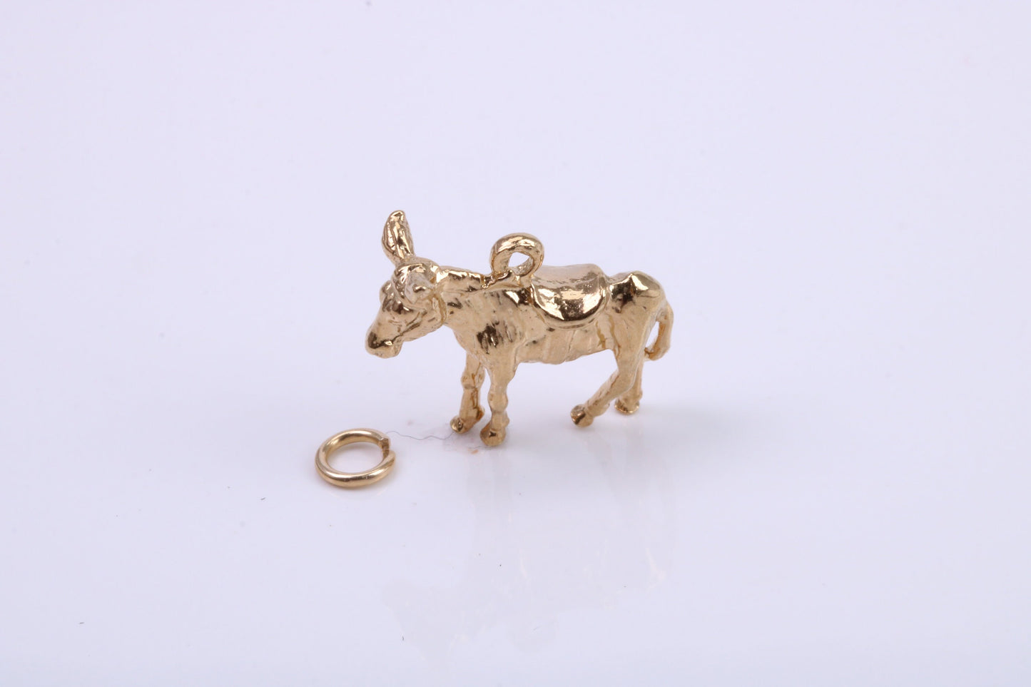 Farm Mule Charm, Traditional Charm, Made from Solid 9ct Yellow Gold, British Hallmarked, Complete with Attachment Link