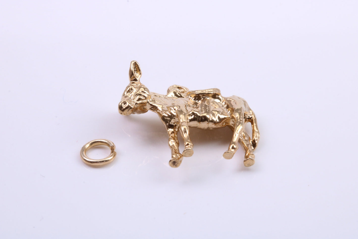 Farm Mule Charm, Traditional Charm, Made from Solid 9ct Yellow Gold, British Hallmarked, Complete with Attachment Link