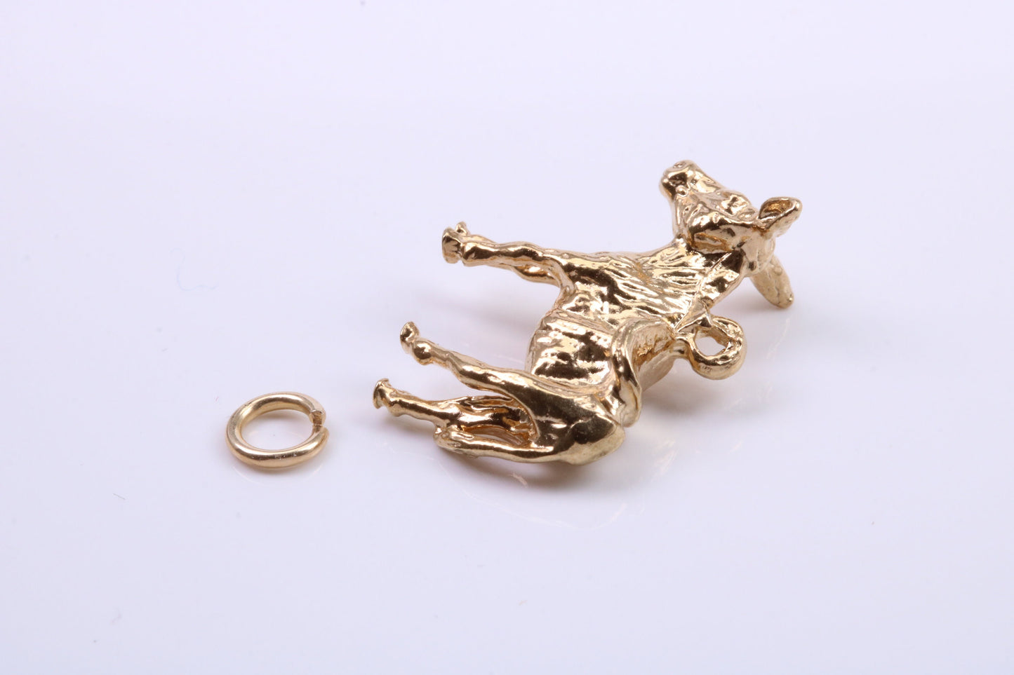 Farm Mule Charm, Traditional Charm, Made from Solid 9ct Yellow Gold, British Hallmarked, Complete with Attachment Link
