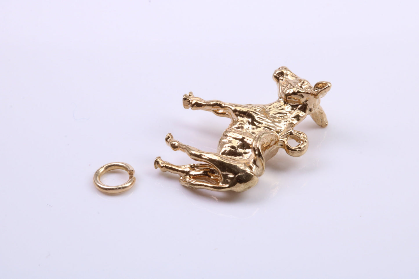 Farm Mule Charm, Traditional Charm, Made from Solid 9ct Yellow Gold, British Hallmarked, Complete with Attachment Link