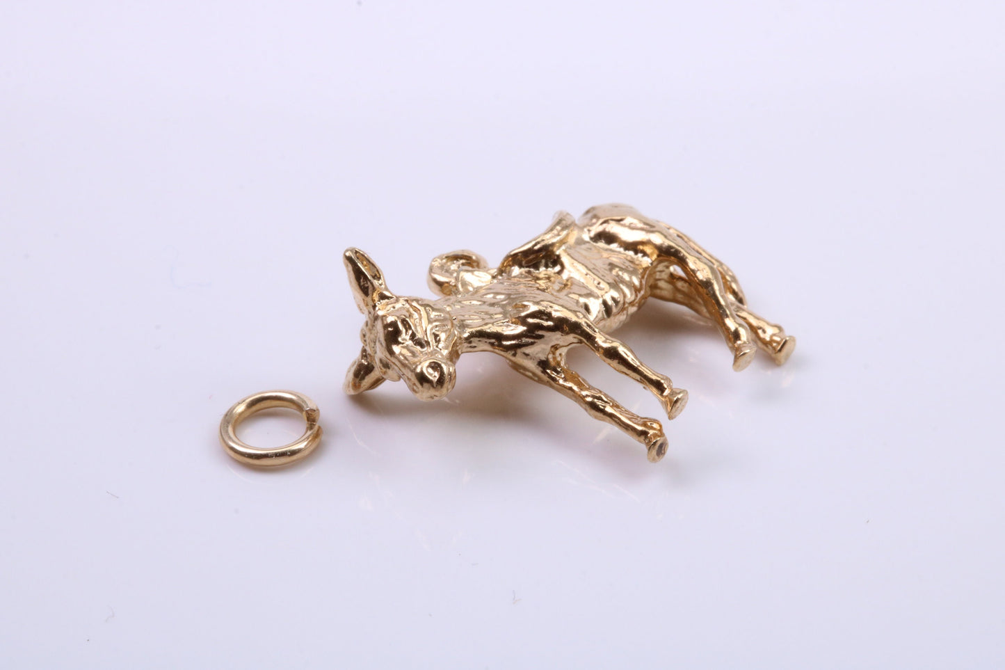 Farm Mule Charm, Traditional Charm, Made from Solid 9ct Yellow Gold, British Hallmarked, Complete with Attachment Link