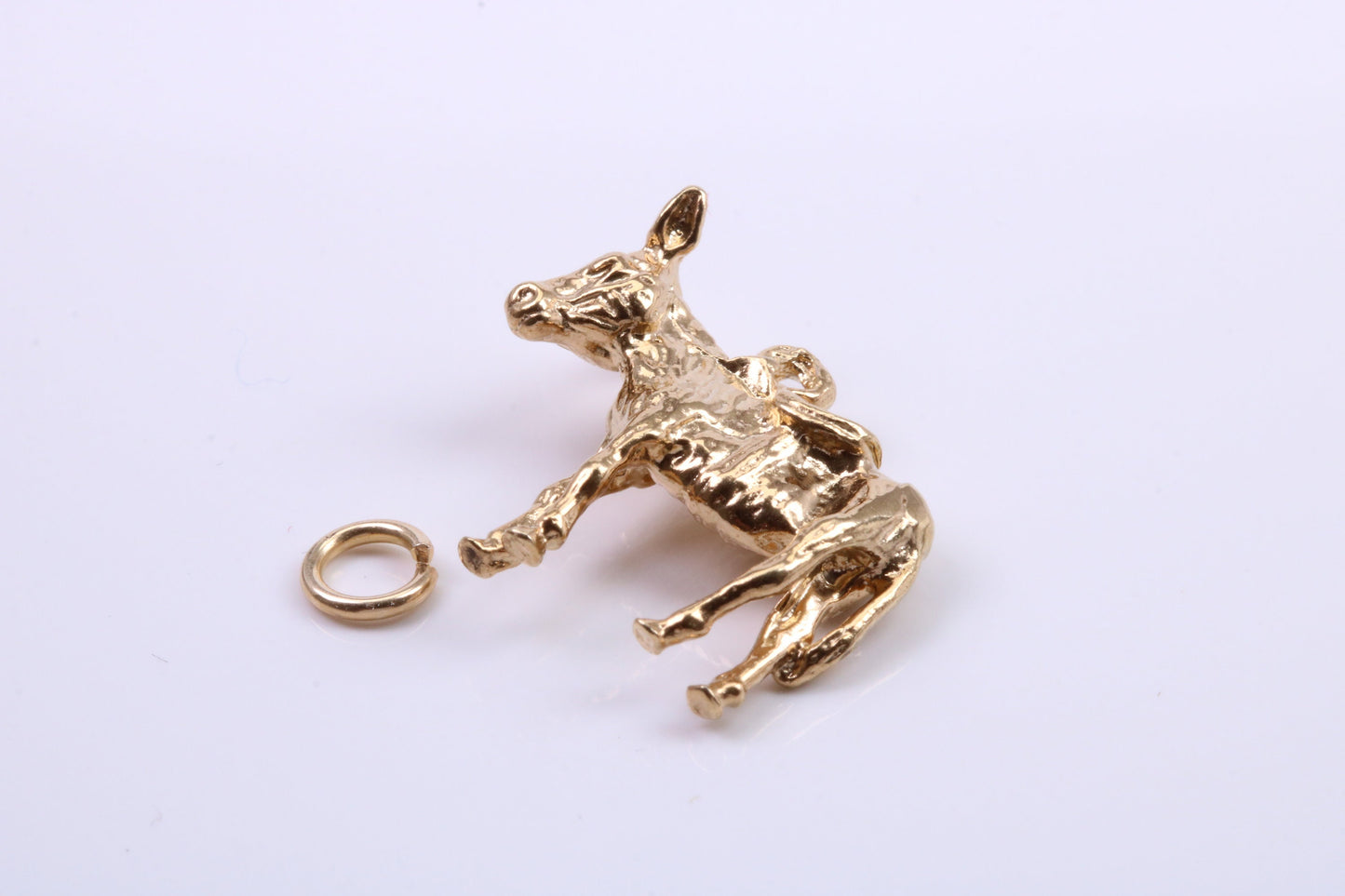 Farm Mule Charm, Traditional Charm, Made from Solid 9ct Yellow Gold, British Hallmarked, Complete with Attachment Link