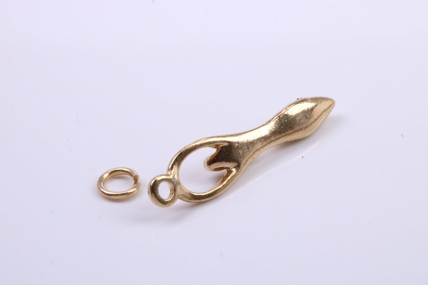Spiral Goddess Charm, Traditional Charm, Made from Solid 9ct Yellow Gold, British Hallmarked, Complete with Attachment Link