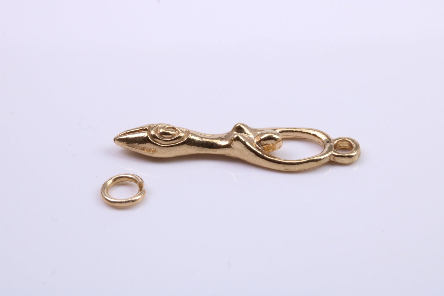 Spiral Goddess Charm, Traditional Charm, Made from Solid 9ct Yellow Gold, British Hallmarked, Complete with Attachment Link