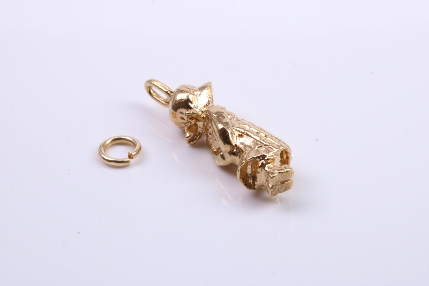 Little Bo Peep Charm, Traditional Charm, Made from Solid 9ct Yellow Gold, British Hallmarked, Complete with Attachment Link