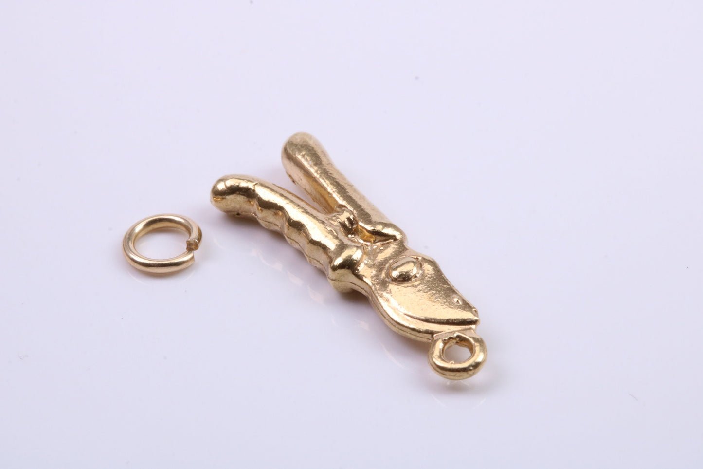 Garden Secateurs Charm, Traditional Charm, Made from Solid 9ct Yellow Gold, British Hallmarked, Complete with Attachment Link