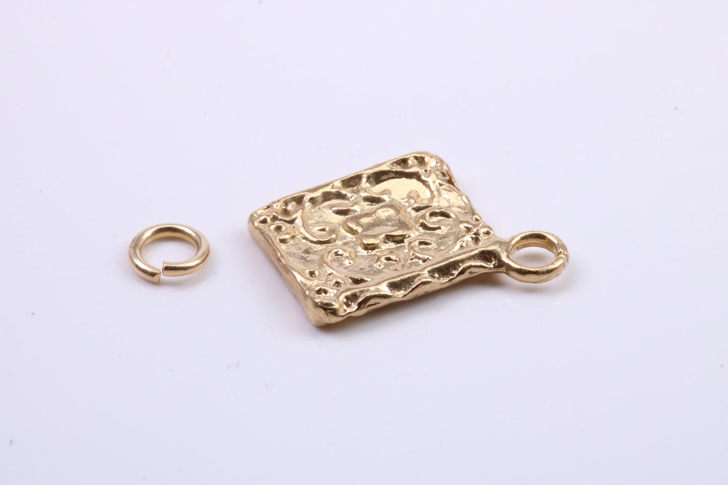 Book of Spells Charm, Traditional Charm, Made from Solid 9ct Yellow Gold, British Hallmarked, Complete with Attachment Link