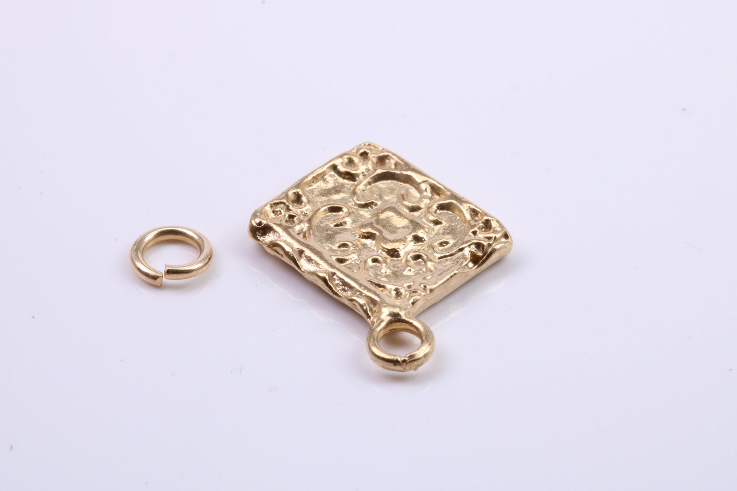 Book of Spells Charm, Traditional Charm, Made from Solid 9ct Yellow Gold, British Hallmarked, Complete with Attachment Link