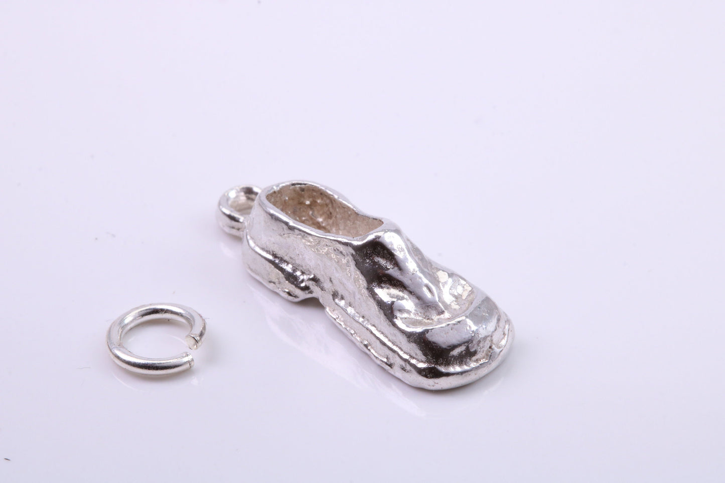 Old Shoe Charm, Traditional Charm, Made from Solid 925 Grade Sterling Silver, Complete with Attachment Link