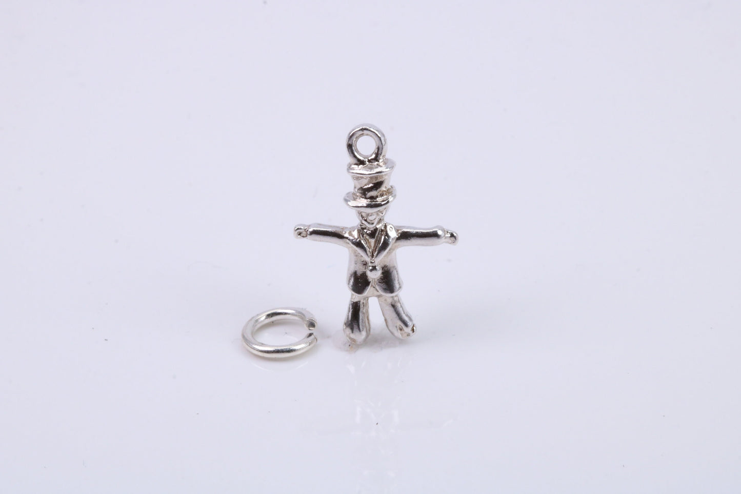Scarecrow Charm, Traditional Charm, Made from Solid 925 Grade Sterling Silver, Complete with Attachment Link