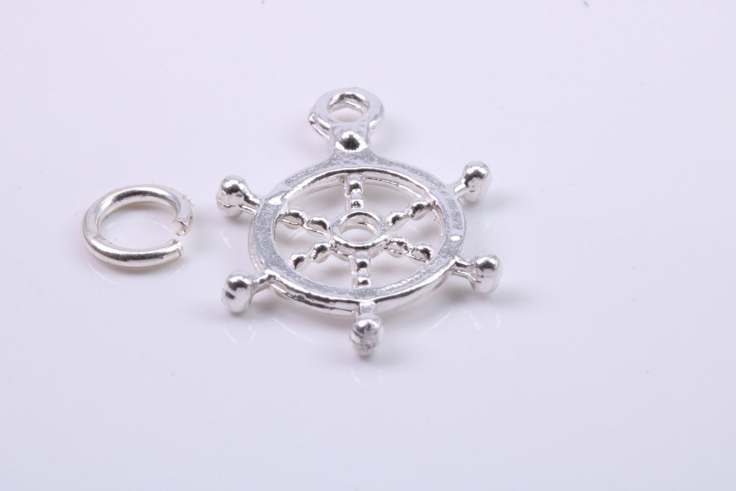 Helm Charm, Traditional Charm, Made from Solid 925 Grade Sterling Silver, Complete with Attachment Link
