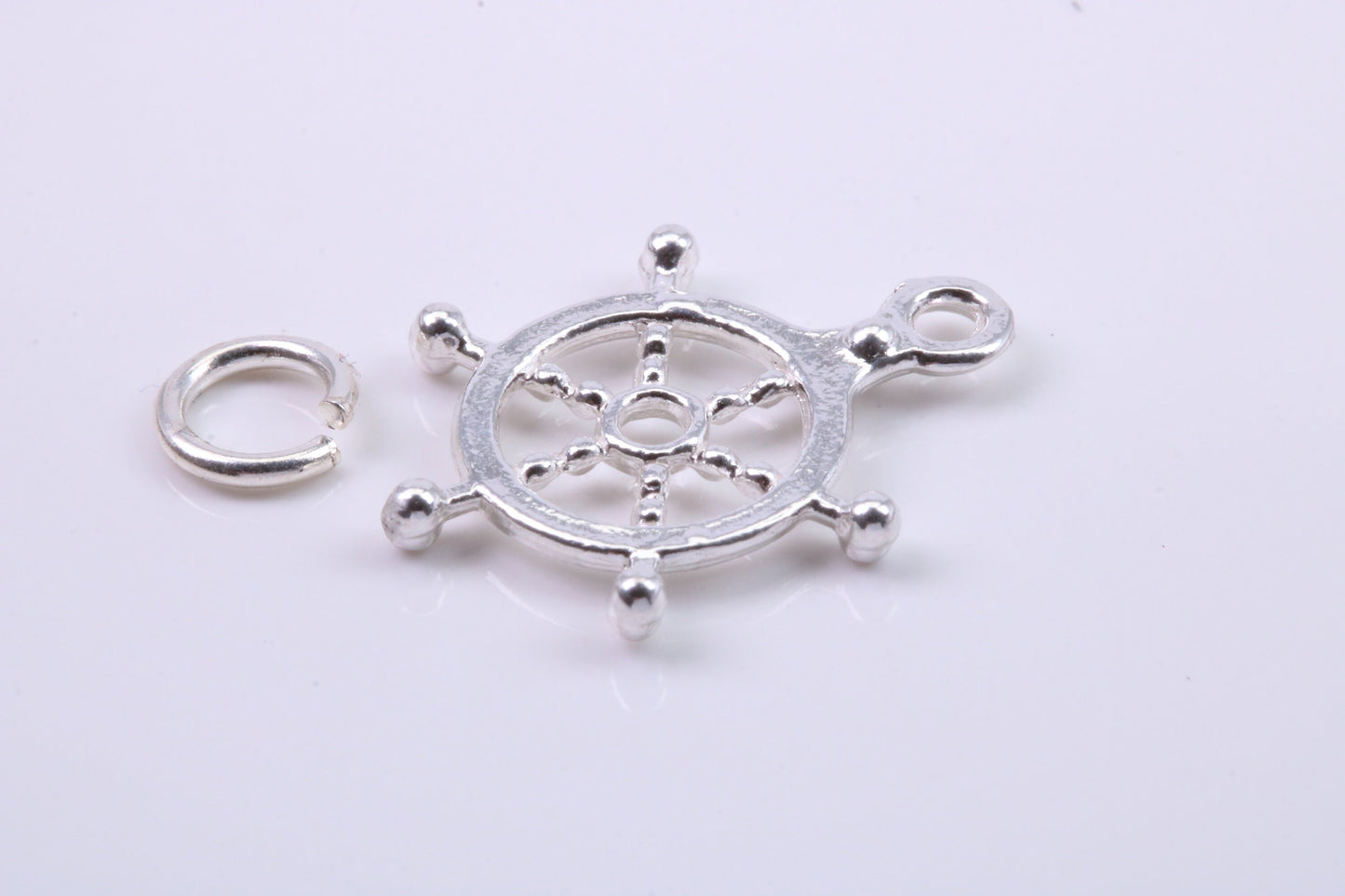 Helm Charm, Traditional Charm, Made from Solid 925 Grade Sterling Silver, Complete with Attachment Link