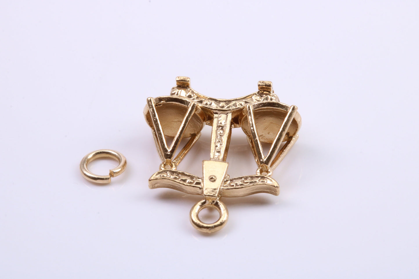 Libra Zodiac Sign Charm, Traditional Charm, Made from Solid 9ct Yellow Gold, British Hallmarked, Complete with Attachment Link