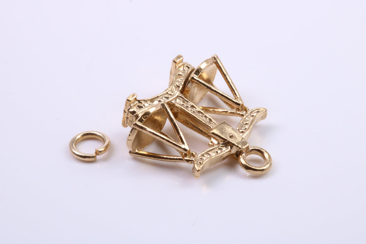 Libra Zodiac Sign Charm, Traditional Charm, Made from Solid 9ct Yellow Gold, British Hallmarked, Complete with Attachment Link