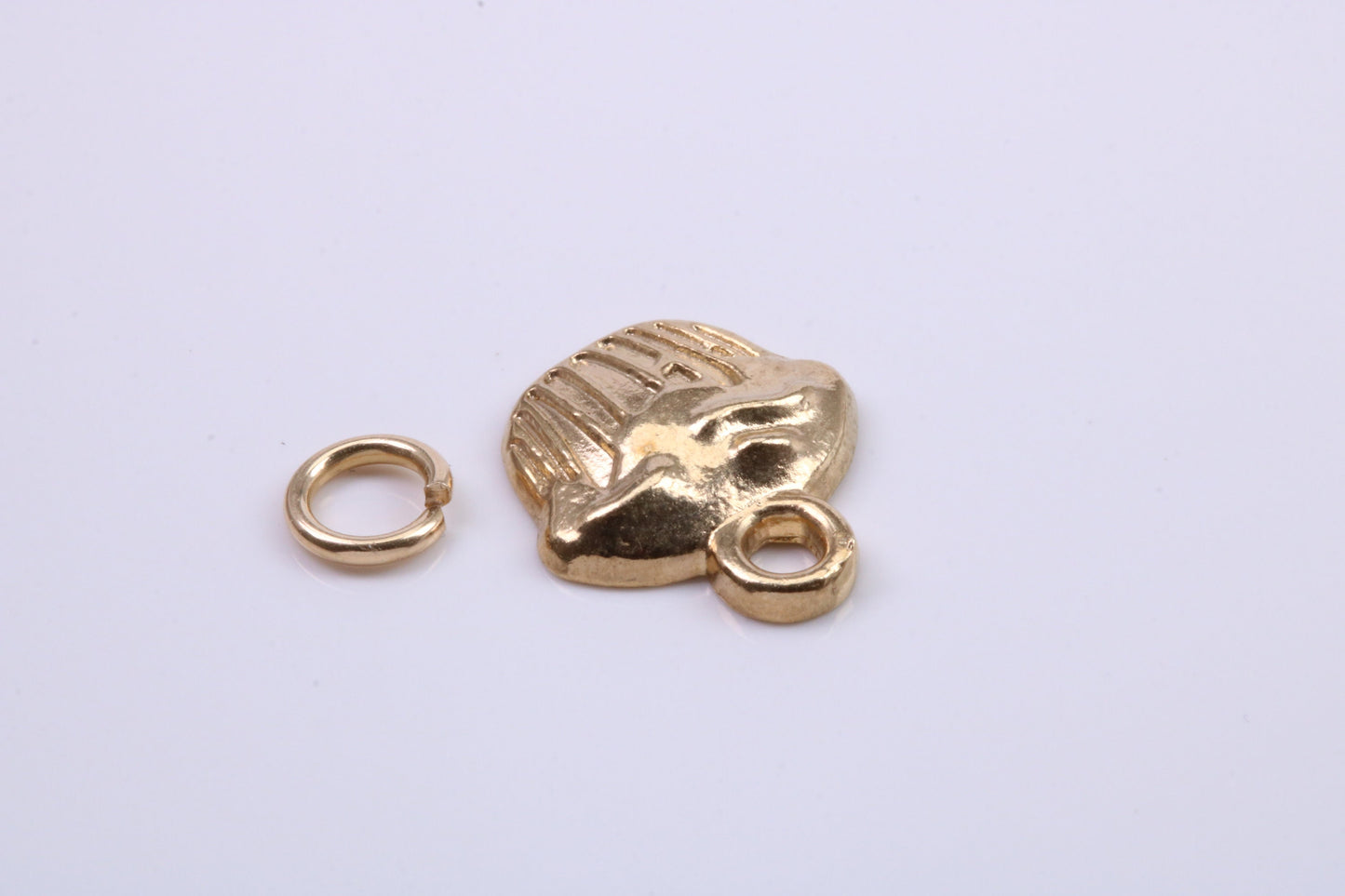 Cup Cake Charm, Traditional Charm, Made from Solid 9ct Yellow Gold, British Hallmarked, Complete with Attachment Link